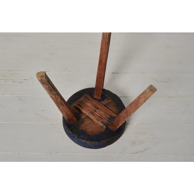 Wood Antique Northern Swedish Country House Pine Stool For Sale - Image 7 of 8