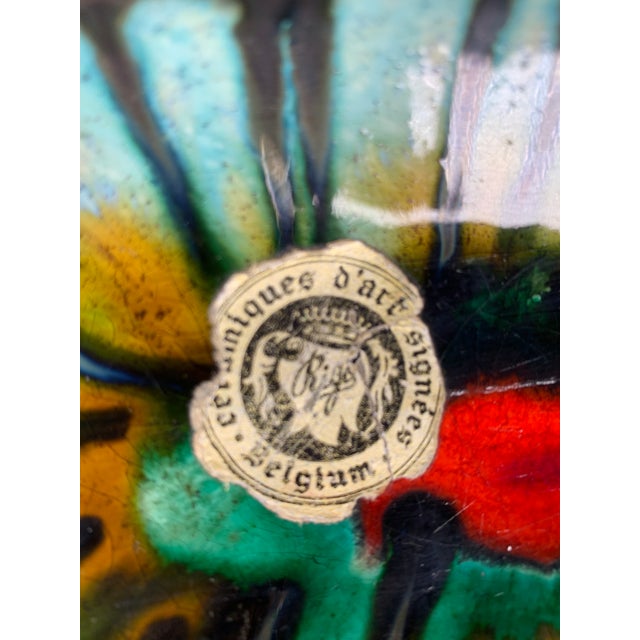 1960s 1950s Mid-Century Long Multi Color Ceramic Sushi Serving Dish For Sale - Image 5 of 12