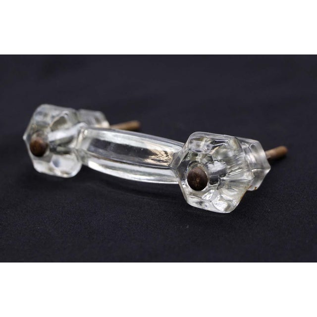 Traditional Pair of Vintage 4.25 In. Clear Glass Bridge Drawer Pulls For Sale - Image 3 of 5