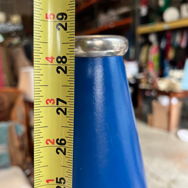 Large Vintage Blue Megaphone For Sale - Image 4 of 8