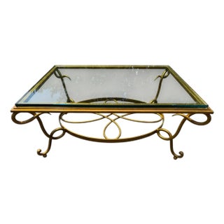 Late 20th Century Glass Rene Prou Style Coffee Cocktail Table For Sale