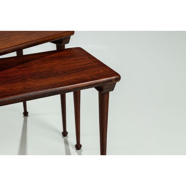 Danish Nesting Tables in Rosewood, 1960, Set of 3 For Sale - Image 12 of 15