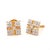 14k Solid Yellow Gold Square Shape Natural Pave Diamond Designer Stud Earrings, A Pair For Sale - Image 4 of 6