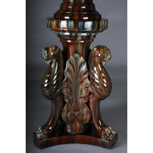 French Majolica Flower Vase by Clement Massier For Sale - Image 5 of 17