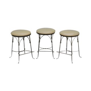 Charleston Forge Set of 3 Shaker Arch Backless Swivel Stools For Sale