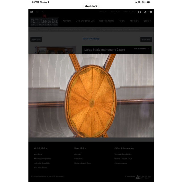 Mid-Century English Regency Style Inlaid Mahogany & Satinwood Bookcase China Cabinet For Sale In Atlanta - Image 6 of 8