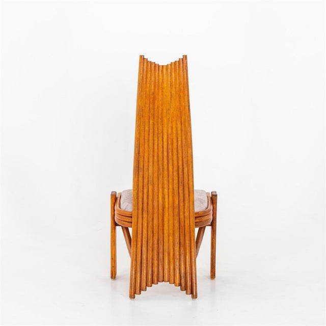 1970s Set of Six Modernist Tall Back Dining Chairs For Sale - Image 9 of 18