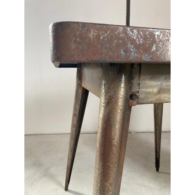 Industrial Steel Dining Table + 3 Ziggurat Chairs For Sale - Image 10 of 18