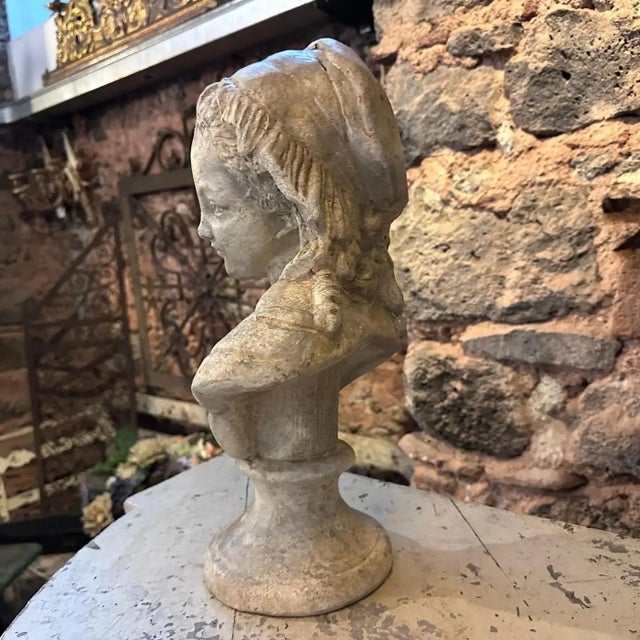 1930s Terracotta Sicilian Sculpture of a Young Girl For Sale - Image 12 of 13