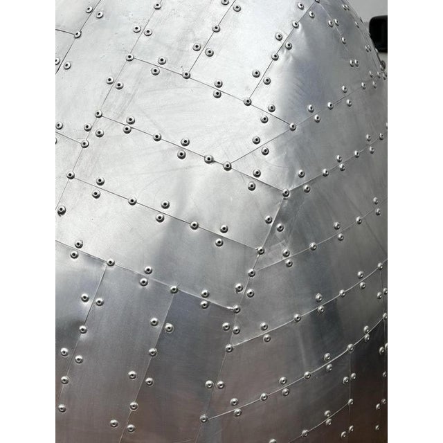 Swivel Egg Chair with Tan Leather Upholstery from Aviation For Sale - Image 3 of 9