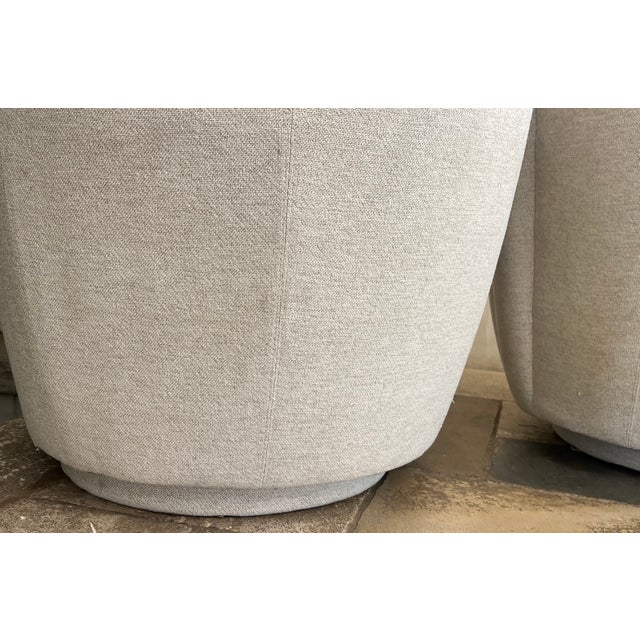 Textile Nautilus Swivel Chairs, C. 1980's- Set of 2 For Sale - Image 7 of 16