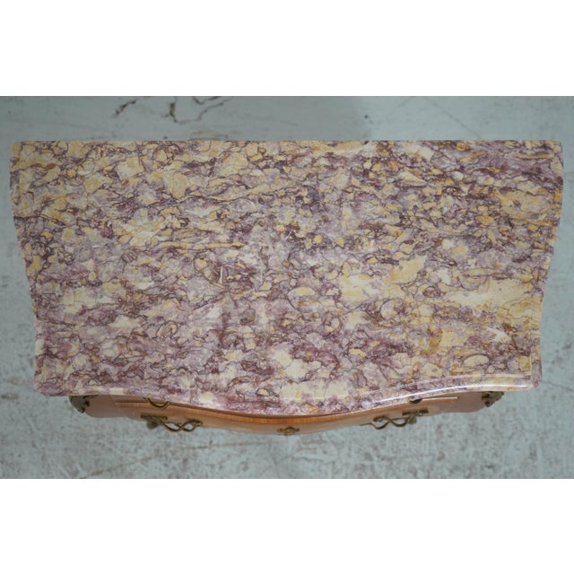 French Louis XV Marble Top Commode Accent Chest For Sale - Image 11 of 17