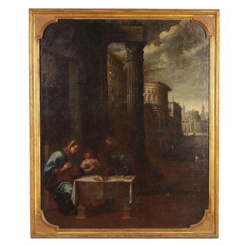 Italian Artist, The Holy Family, Oil on Canvas, 1600s For Sale - Image 15 of 15