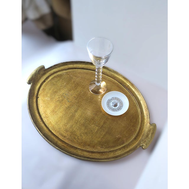 Late 20th Century Italian Gold Giltwood Tray For Sale - Image 5 of 10