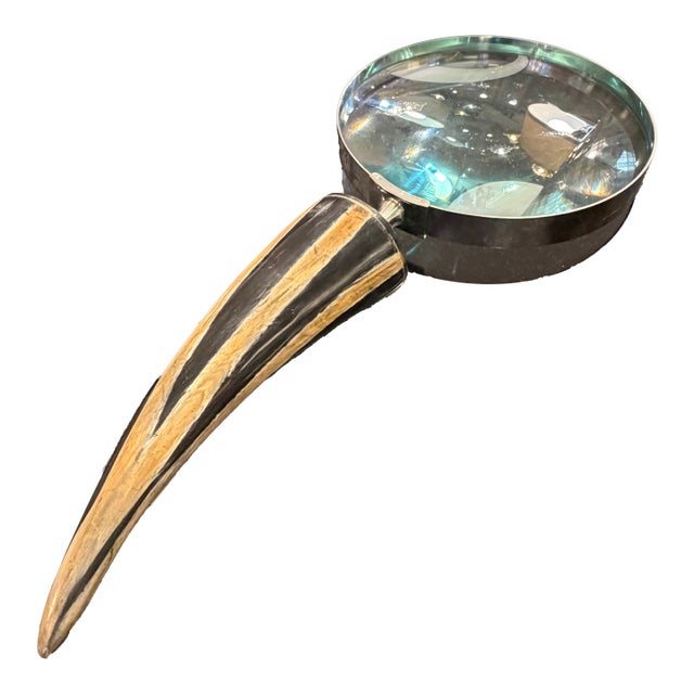 Horn and Bone Handheld Magnifying Glass For Sale