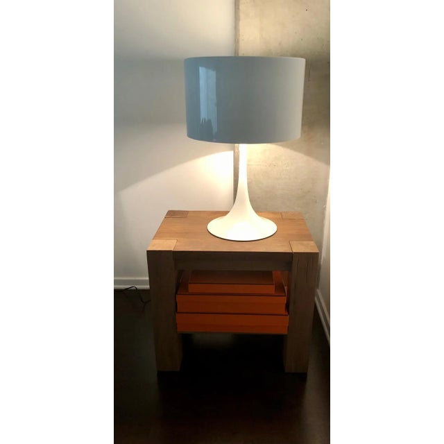 Organic Minimalist Artisan-Crafted European White Oak Side Table For Sale - Image 9 of 12