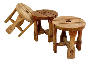 Pine Stools, Sweden, 1940s, Set of 3