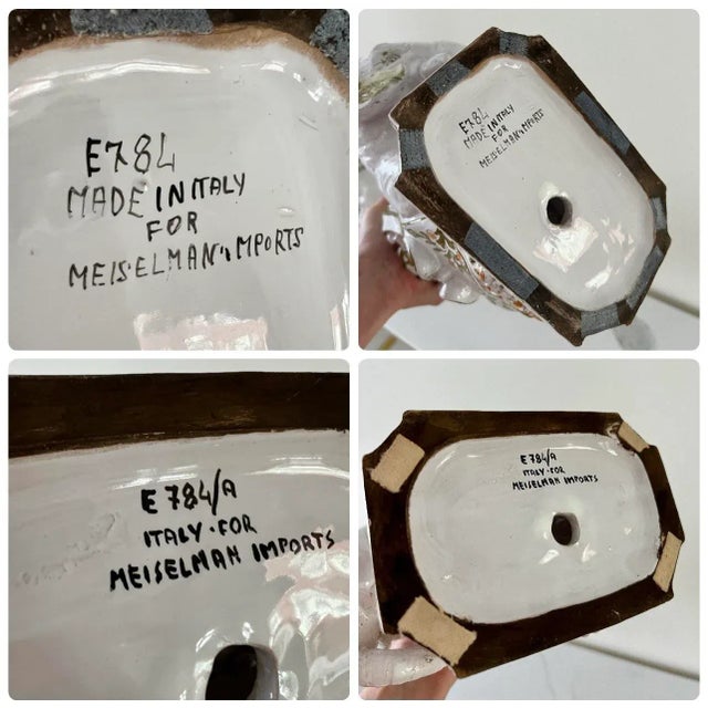 1960s Italian Terracotta Faience Elephant Obelisks With Finials, Made in Italy for Meiselman Imports, a Pair For Sale - Image 10 of 12