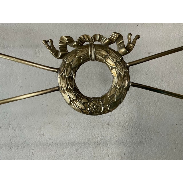 Black Vintage Neoclassical Style Iron and Brass Glass Top Coffee Table For Sale - Image 8 of 12