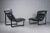 Metal Set of Large Model 2001 Lounge Chairs in Black Leather by Bruce Hannah and Andrew Ivar Morrison for Knoll International, 1970s For Sale - Image 7 of 12