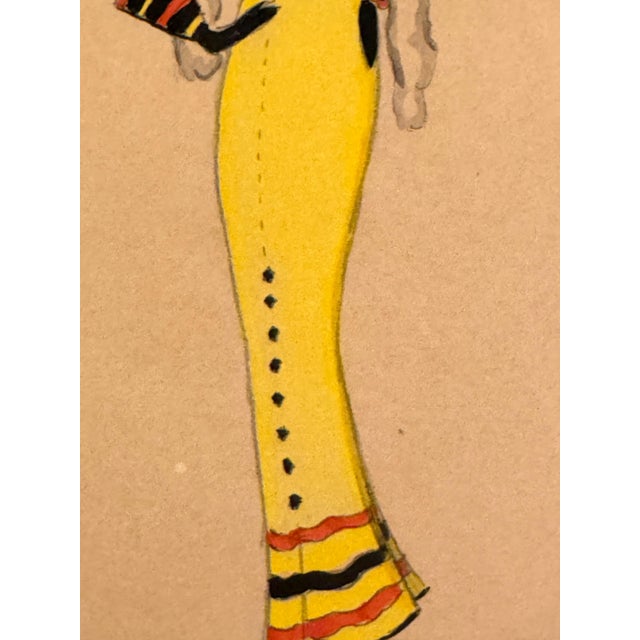 Mid 20th Century Wayne Benter Jung, Fashion Sketch of Josephine Baker, Post WWII For Sale - Image 14 of 17