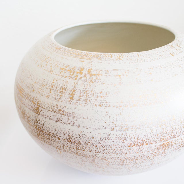 Oversized Royal Haeger Vase White and Gold Brushed Glaze Chairish