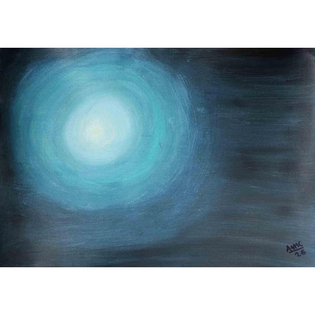 Anna Maria Caboni, Blue Light, 2010s, Acrylic Painting For Sale - Image 4 of 4