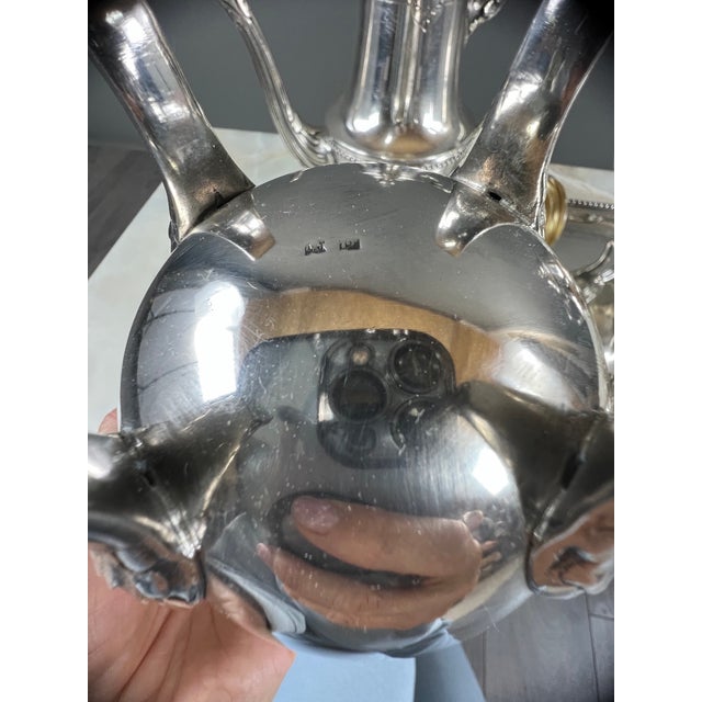 Late 19th Century Silver-Plated Metal Tea and Coffee Service, Set of 5 For Sale - Image 10 of 12