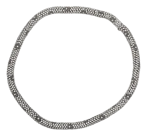 50 Carat Round Cut Diamond Cylinder Undulating Necklace in 18k