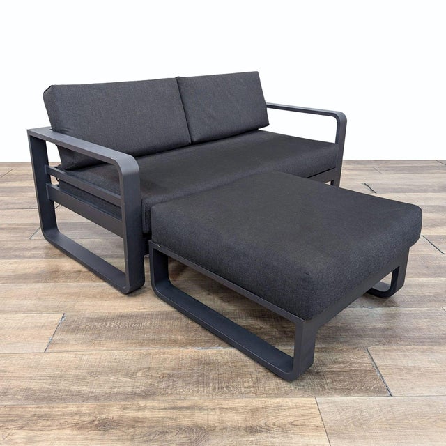 Modern Jardin De Ville Outfit Outdoor Sofa With Footstool For Sale - Image 3 of 12