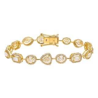 Natural Diamond Bracelet with 6.13cts Diamond in 18k Gold For Sale