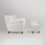 Set of Italian Armchair and Ottoman in White Fabric, Italy, 1940s For Sale - Image 6 of 17