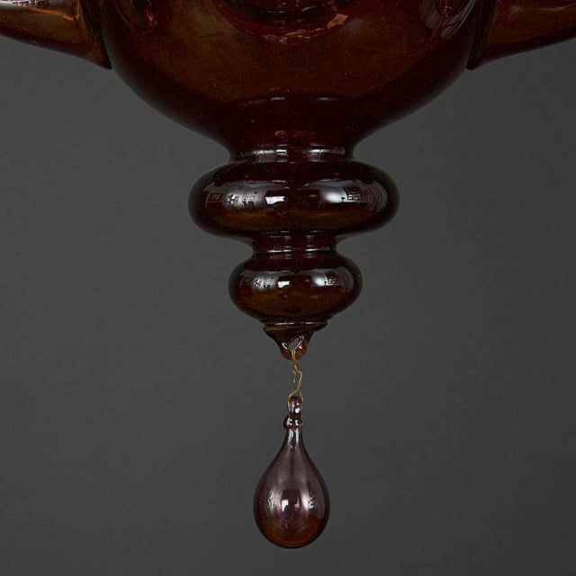 Purple Venetian Amethyst Blown Glass Chandelier, 1900s For Sale - Image 8 of 13