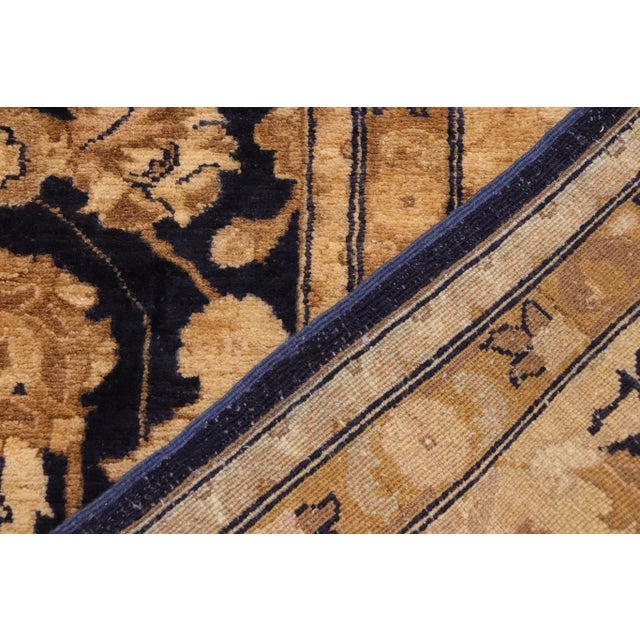 Blue 1990s Classic Ziegler Blue Tan Hand-Knotted Wool Rug - 9'8'' X 13'2'' For Sale - Image 8 of 8