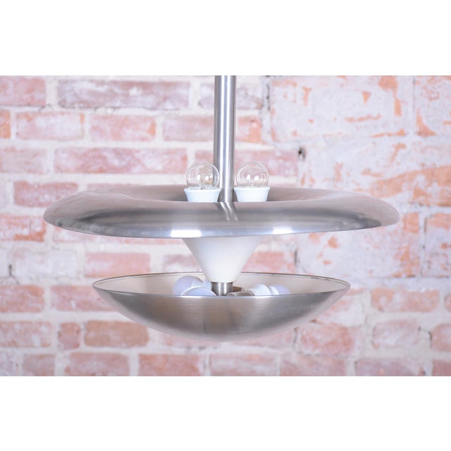 Bauhaus Chandelier in Aluminium attributed to Gispen Rotterdam, Czech, 1930s For Sale - Image 14 of 17