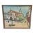 Vintage Framed Oil Painting of a Town Square For Sale