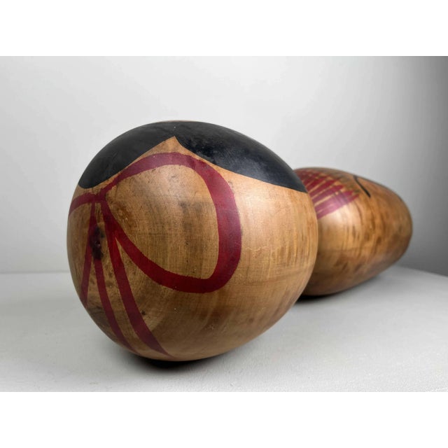 Wood Large Kijiyama Kokeshi Figurine by Ogura Kyutaro, 1969, 1960s For Sale - Image 7 of 12