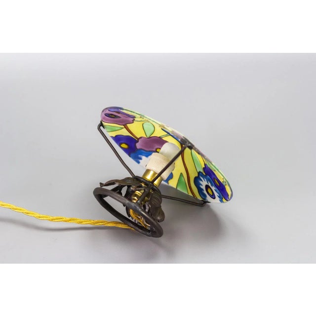 Art Deco Enameled Glass Table Lamp by Maxonade Verrier Dart, Paris For Sale - Image 17 of 18