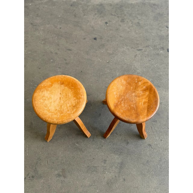 Wood Vintage Industrial Swivel Stools - Price Per Stool- One Available For Sale - Image 7 of 18