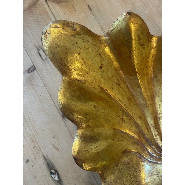 French 1950s Gilt Florentine Papier-Mâché Shell Bowl For Sale - Image 3 of 6