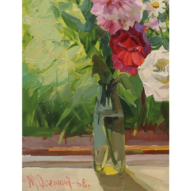 Vintage Floral Still Life Oil Painting, 1968 For Sale - Image 4 of 6