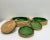 Vintage French Green Ceramic Glazed Bowls with Straw Base, 1970s, Set of 5 For Sale - Image 11 of 12