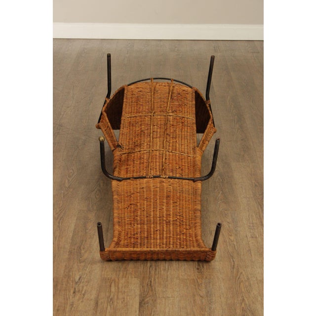 Francis Mair Attributed Mid Century Modern Wicker Lounge Chair For Sale - Image 16 of 18