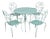 French Vintage Garden Table Set of Four Chairs and Table For Sale