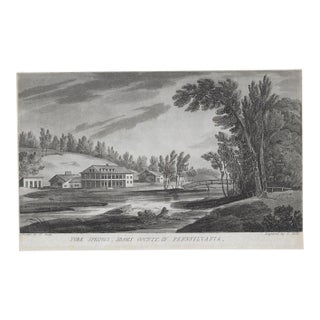 1819 York Springs Adams County Pennsylvania Engraving, After Joshua Shaw For Sale
