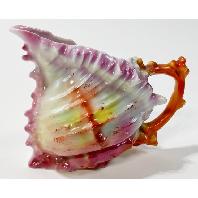 Traditional Antique Ceramic Royal Beyreuth Shell Creamer For Sale - Image 3 of 8