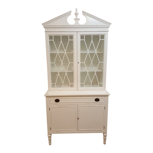 1940s Art Deco China Hutch Distressed Storage Chairish