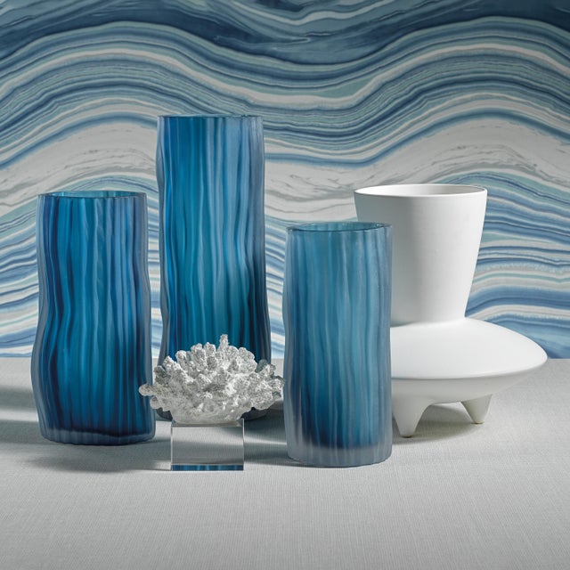 Contemporary Falko Powder Glass Vase, 10.25" For Sale - Image 3 of 4