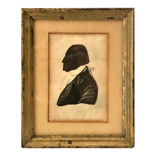 19th-Century Framed Silhouette of George Washington After Sameul Folwell (1765-1813) For Sale