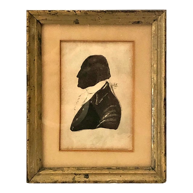 19th-Century Framed Silhouette of George Washington After Sameul Folwell (1765-1813) For Sale
